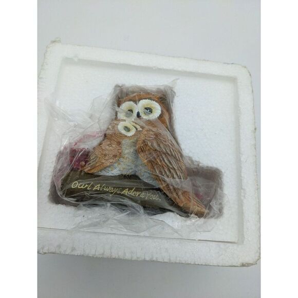 "Hamilton Collection Owl Always Adore You Figurine 2077 Mother & Baby Owl With F - Picture 9 of 11